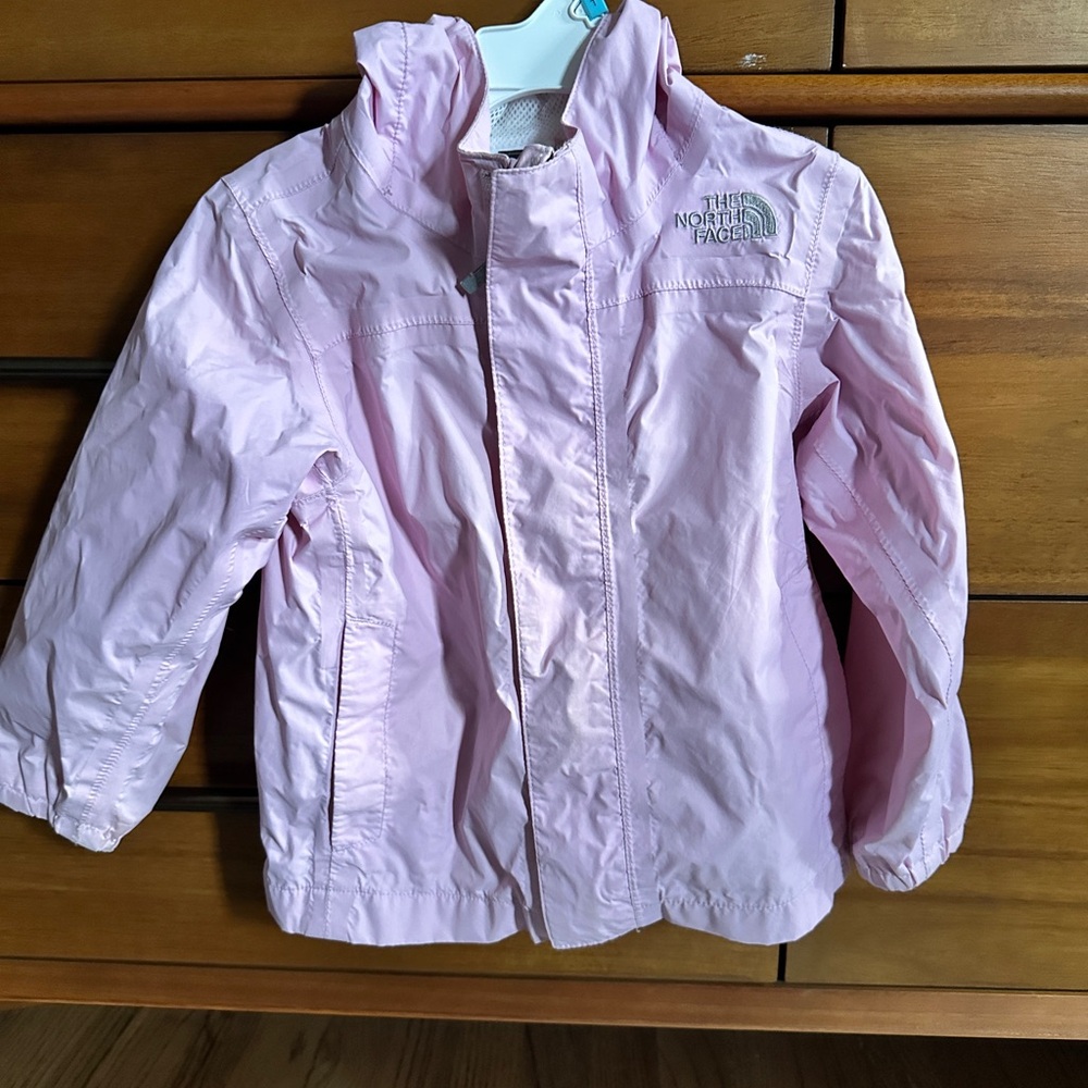 The North Face Light Pink Toddler Raincoat, size 3T
